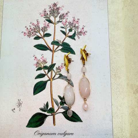 Romantica earrings with Rose Quartz