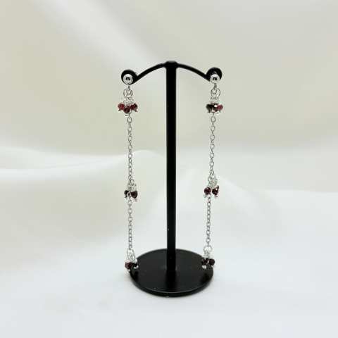 Garnet Cluster Chain Earrings