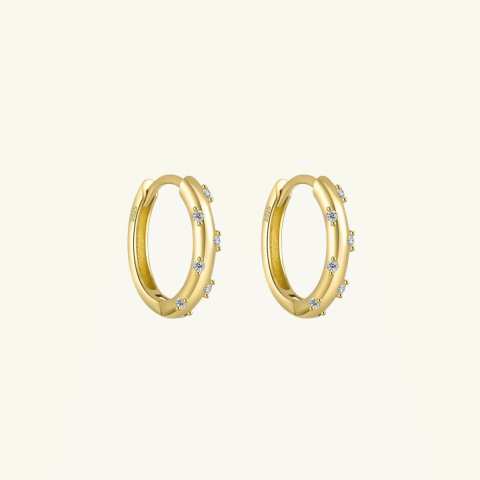 Gold/Silver Spotted Hoops