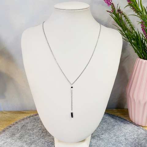 Black Spinels Y-shaped necklace - Black is Back