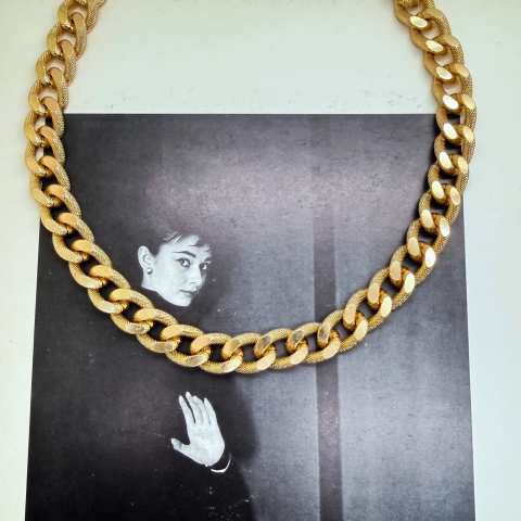 Collana chunky catena groumette diamantata