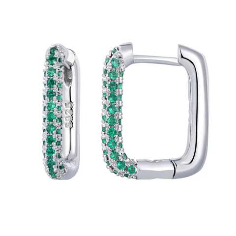 Ear Set 6 orecchini Simple Green Silver