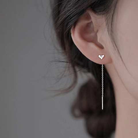 Mono pull through Heart earring gold/silver
