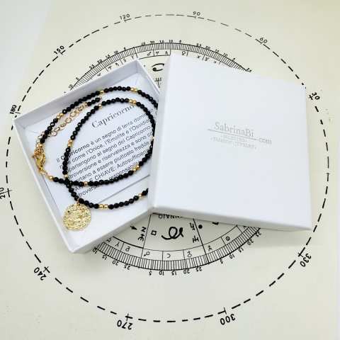 Collana Zodiac Capricorno con Ossidiana