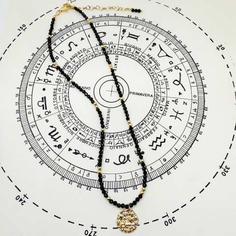 Collana Zodiac Capricorno con Ossidiana