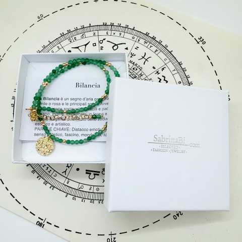 Zodiac Libra necklace with Aventurine