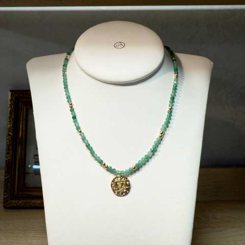 Zodiac Libra necklace with Aventurine