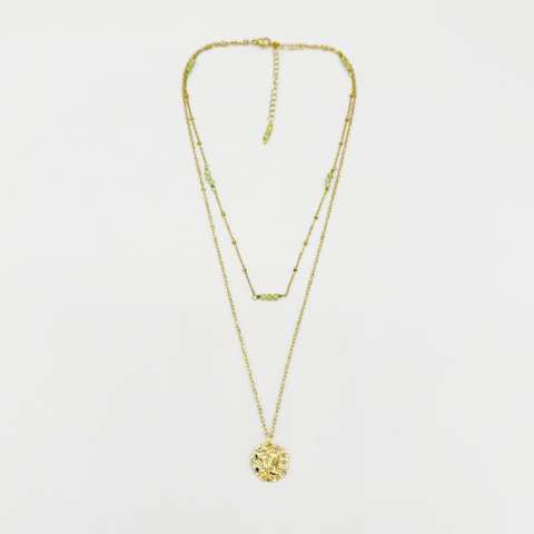 Collana doppia Zodiac segno Leone con Peridoto