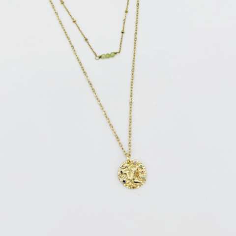 Collana doppia Zodiac segno Leone con Peridoto
