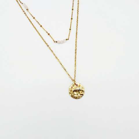 Taurus double necklace with Rose Quartz