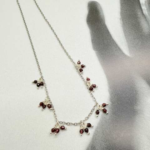 Ethereal Garnet collection necklace Ruby Cluster