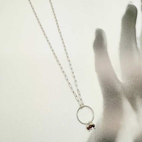 Ethereal Garnet collection necklace Garnet Halo