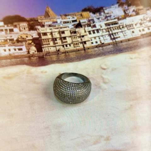 Diamond Dust Domed Ring