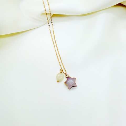 Natural Stone Star Necklace