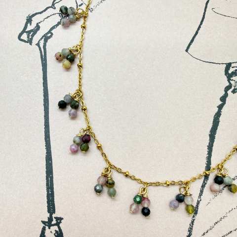 Alchimia di Colori multicolor Tourmaline clusters necklace 