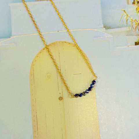 Midnight Blue Arc Necklace