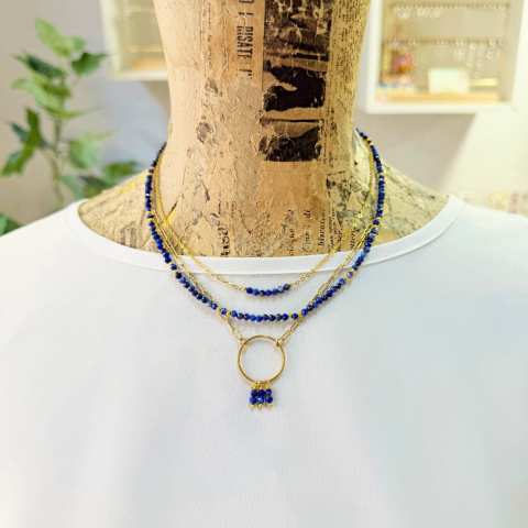 Midnight Blue Arc Necklace