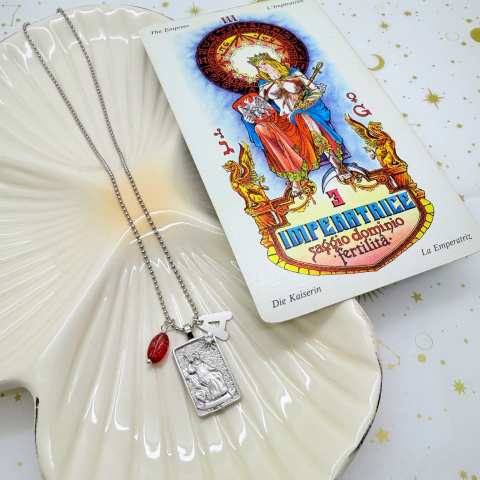 The Empress Arcane III Tarot Necklace Silver