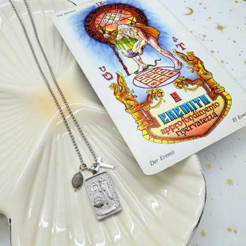 Collana Tarocchi L'Eremita Silver | Arcano IX - SabrinaBi