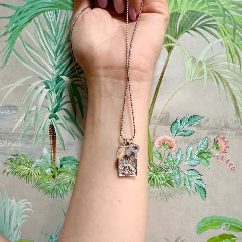 The Moon Arcane XVIII Tarot Necklace Silver