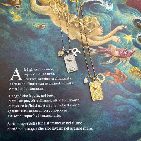 The Moon Arcane XVIII Tarot Necklace Silver