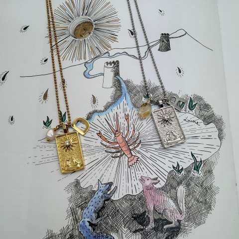 The Moon Arcane XVIII Tarot Necklace Silver