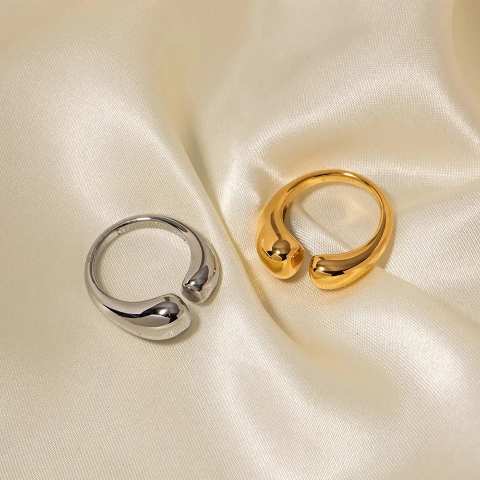 Double Droplet Ring gold