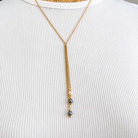 SCIA | Collana Gold con Pendenti e Perle | SabrinaBi