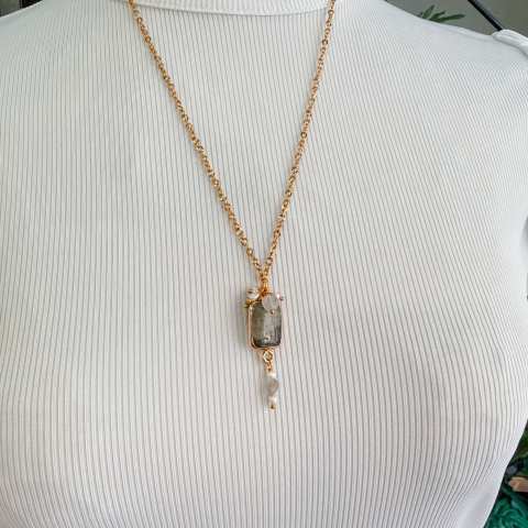 Labradorite and Pearl Necklace | SabrinaBi