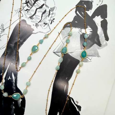 Acqua – Long Amazonite Necklace 123 cm | SabrinaBi
