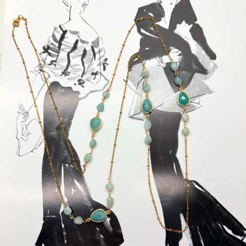 Acqua – Long Amazonite Necklace 123 cm | SabrinaBi