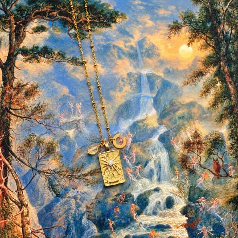 The Sun Tarot Necklace with Initial | SabrinaBi