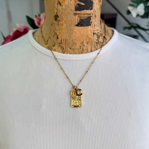 The Sun Tarot Necklace with Initial | SabrinaBi
