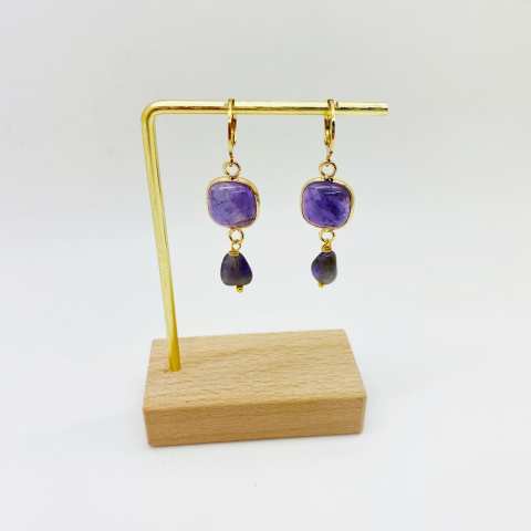 Natural Stone Cushion Earrings | SabrinaBi