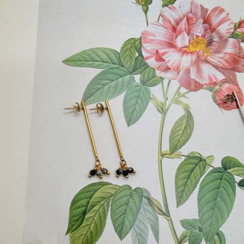 Indian Agate Bar Earrings | SabrinaBi
