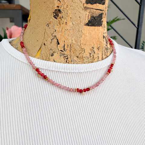 Ruby and Pink Tourmaline Necklace | SabrinaBi