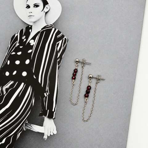 Orecchini Pendenti con Granato Silver o Gold | SabrinaBi