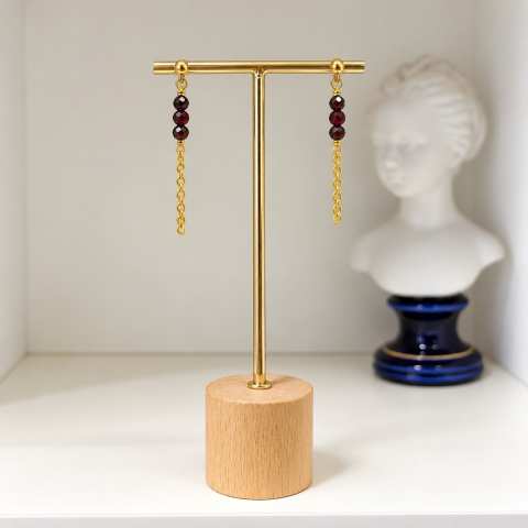 Orecchini Pendenti con Granato Silver o Gold | SabrinaBi