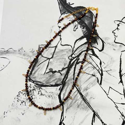Collana in Granato e Labradorite | SabrinaBi