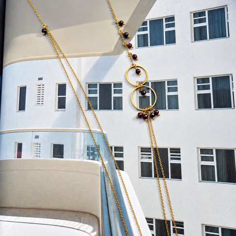 Eclissi Long Garnet Necklace | SabrinaBi