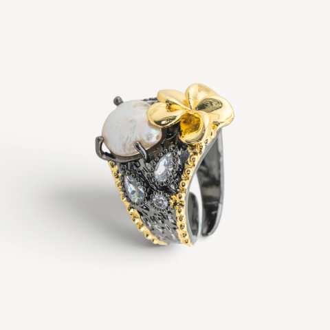 Fiore Barocco Ring with Pearl and Crystals | SabrinaBi