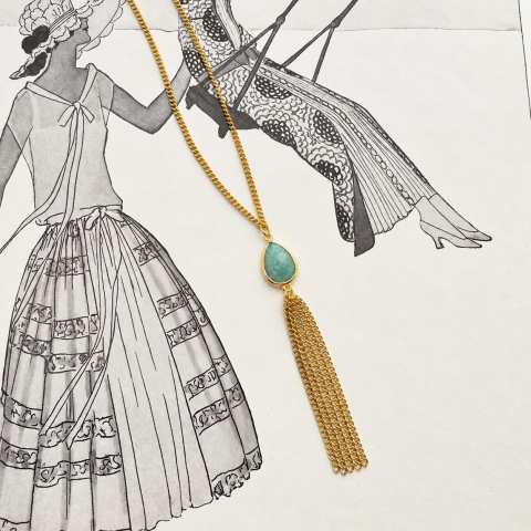 Long Natural Amazonite Necklace | SabrinaBi