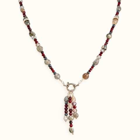 Collana Granato e Labradorite con Pendenti Rimovibili | SabrinaBi