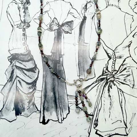 Collana Granato e Labradorite con Pendenti Rimovibili | SabrinaBi