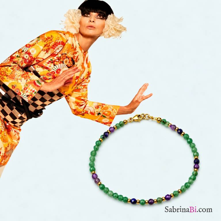 Bracciale Avventurina Verde e Ametista | SabrinaBi