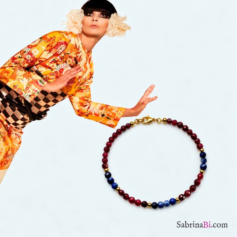 Ruby and Lapis Lazuli Bracelet | SabrinaBi