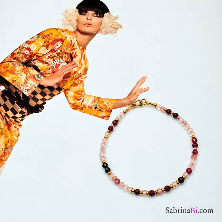 Bracciale Rubino e Quarzo Rosa | SabrinaBi