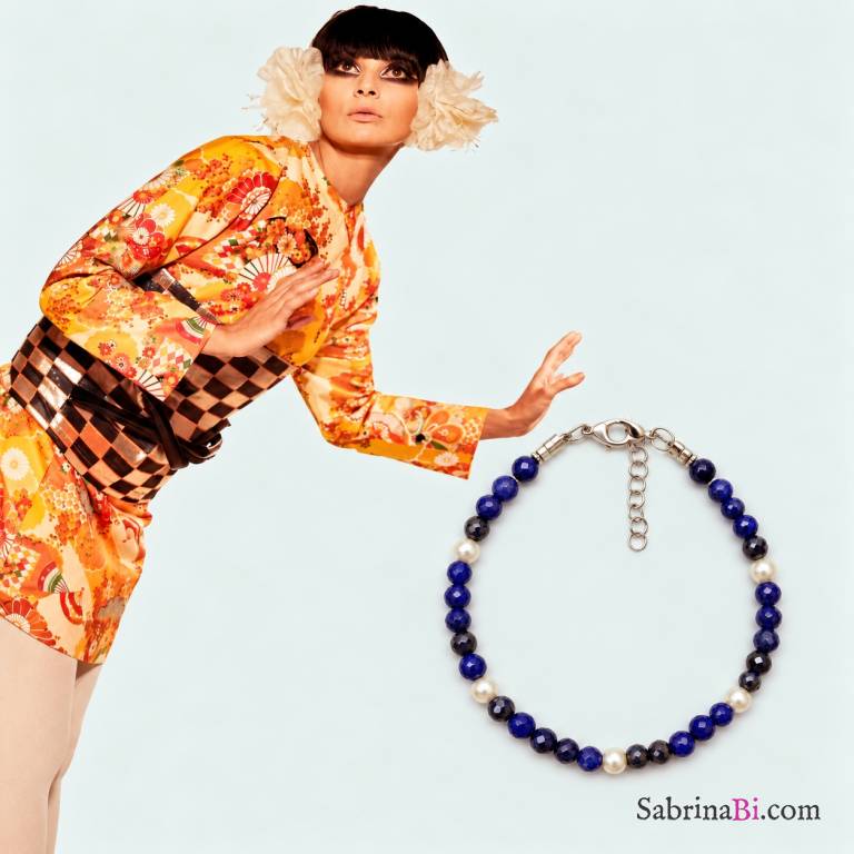 Bracciale Lapislazzuli e Perle di Fiume | SabrinaBi