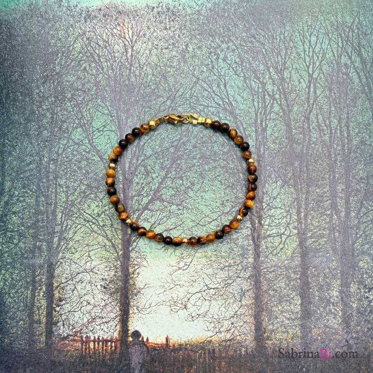 Tiger’s Eye Bracelet with Golden Accents | SabrinaBi
