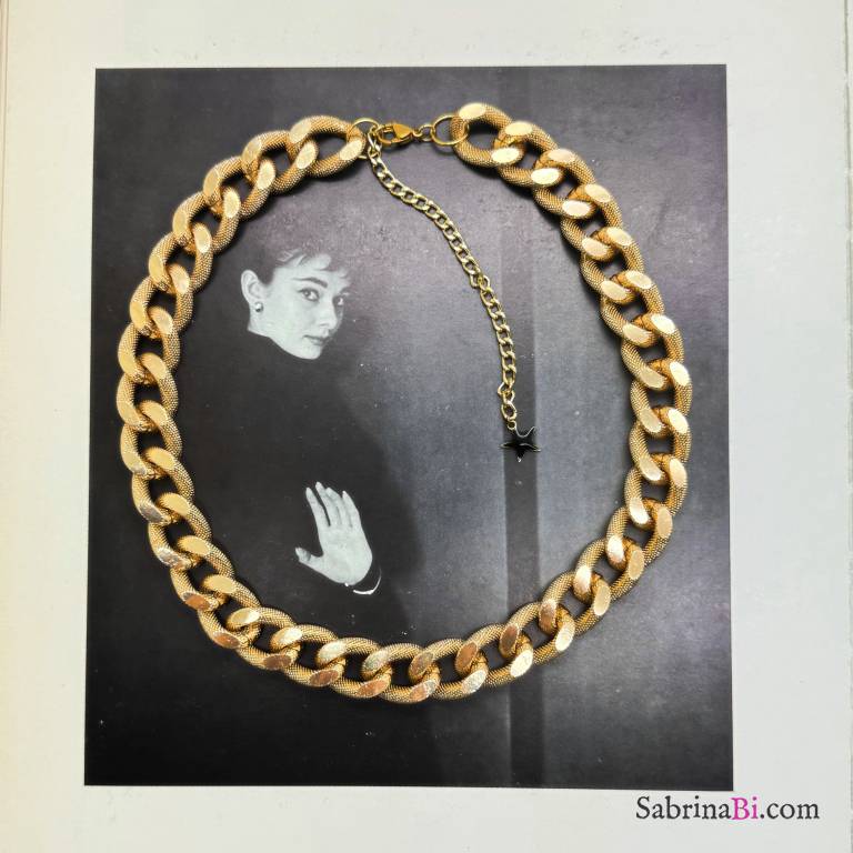 Collana chunky catena groumette diamantata